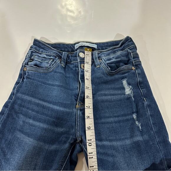 Kancan Dark Wash High Rise Distressed Skinny Jeans Size 24 - Picture 9 of 10